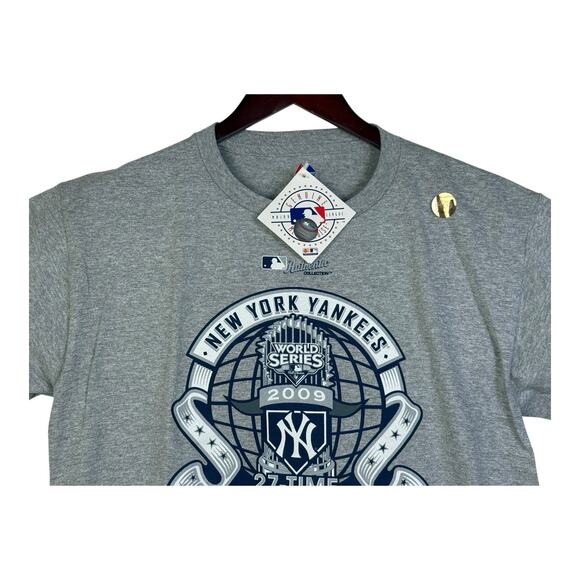 Yankees 2009 27 Times World Series Champions Adult Medium New W/ Hologram - Picture 2 of 12